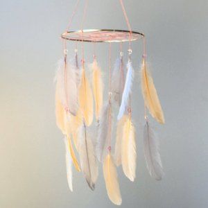 Cute feather baby mobile